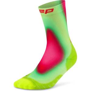 CEP Мъжки чорапи за бягане CEP Run Edt. Gradient Socks 5.0 Mid Cut Running socks - Lime / Pink - размер III (207-1851-0211)