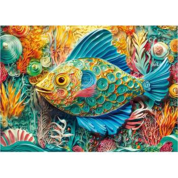 Image 1 of Cherry Pazzi - Puzzle Quilled Fish - 1 000 piese