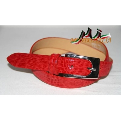 Made in Italy dámsky kožený opasok červený
