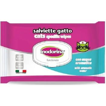 Inodorina Salviette gatto - Мокри кърпички за котки с ароматна вода, 40 бр