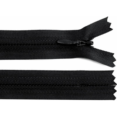 Zip spirálový skrytý No 3 délka 60 cm barva 322 černá