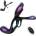 SuperLove Vibrating 3in1 Cock Ring for Couples with Remote Black