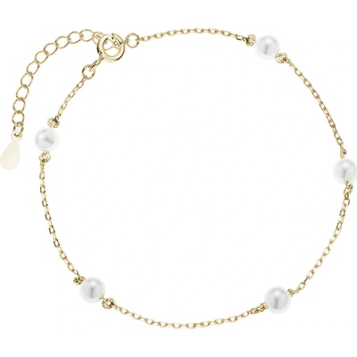 LUNICA Stříbrný perlový náramek GOLD 1007