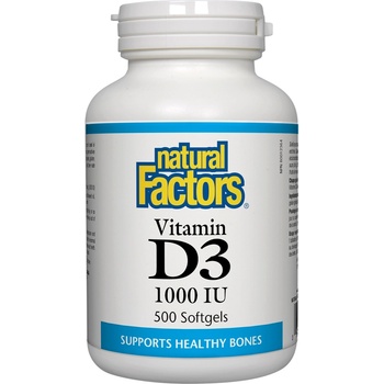 Natural Factors Vitamin D3, 1000 IU, 500 капсули, Natural Factors