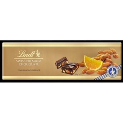 Lindt švajčiarska dezertná čokoláda s pomarančom a mandľami 300 g