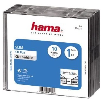Hama CD Slim Jewel Case, pack 10 1 дискове Прозрачен (51275) (51275)