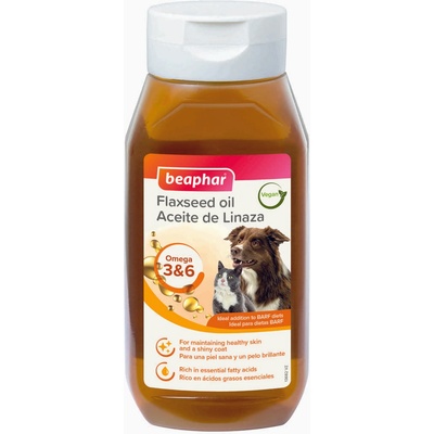 Beaphar Linseed Oil - Масло от ленено семе за кучета, поддържа тяхната жизненост и имунна система, 430 мл