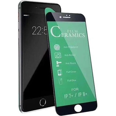 Ceramic Стъклен протектор за дисплей Ceramic 5D Full с цяло лепило, За iPhone 7/8/SE 2020/2022, Черен (1011)