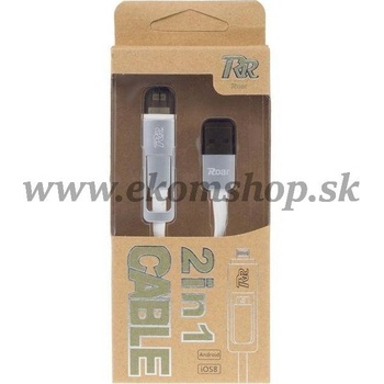 ROAR USB kábel - 2 v 1, strieborná USB-21s