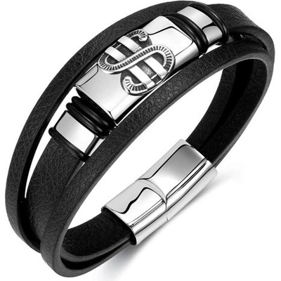 Titan Jewerly pánský ocelový náramek Symbol dolar Černý PH1504
