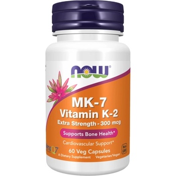 NOW MK-7 Vitamin K-2 300 mcg | Extra Strength MenaQ7® [60 капсули]