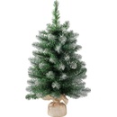 Stromček MagicHome Vianoce Belo, jedľa v jute, zasnežené konce, extra hustý, 60 cm