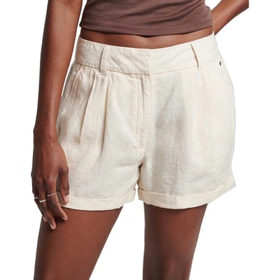 SUPERDRY Къси панталони Superdry Studios Overdyed Linen shorts - White