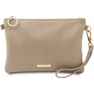 Tuscany Leather kabelka z mäkkej kože TL Bag Svetlá taupe