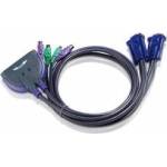 ATEN Превключвател KVM 2x 1 ATEN CS62S, PS2, включени кабели 0.9 м, CS62S