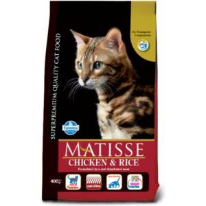 Farmina Matisse Chicken & Rice - пълноценна храна за пораснали котки над 1 година, с пилешко месо и ориз, 0, 4 кг - Италия PMT004007S