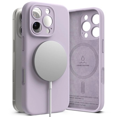 Apple Силиконов калъф кейс Ringke Silicone Magnetic MagSafe, За iPhone 16 Pro, Light Purple