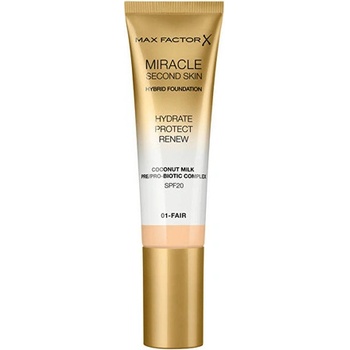 Max Factor Pečující make-up pro přirozený vzhled pleti Miracle Touch Second Skin SPF20 Hybrid Foundation 04 Light Medium 30 ml