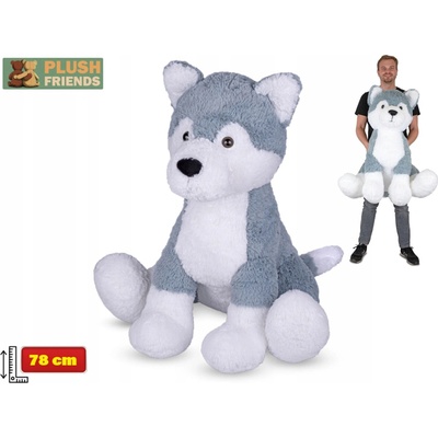 Peluche - Peluche Chiens réalistes assis, Husky 25 cm Peluche - Peluche Chiens réalistes assis, Husky 25 cm