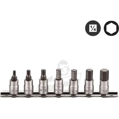 FORCE Комплект вложки с накрайник шестограм Force, 1/4", 7 броя (JN62368)