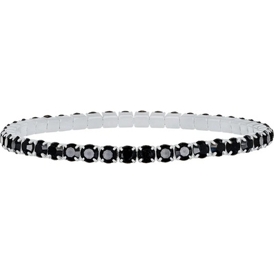 CRYSTalp Elastický tenisový náramok s čiernymi kryštálmi Aura 22270.JET.E