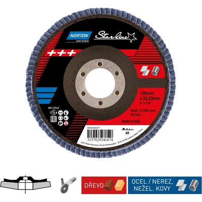 Norton Starline Lamelový kotouč 125 x 22,23 mm 40 66254492271