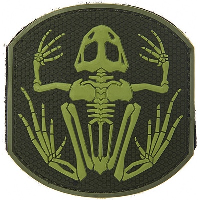 Gumová nášivka 101 Inc Frog Skeleton - zelená