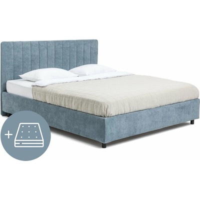 Bonami Selection Myra Slim Line s úložným priestorom s matracom s roštom Modrá
