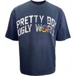 Pretty boy ugly world Детска тениска PRETTY BOY UGLY WORLD The Pretty Boy Ugly World Cotton Short Sleeve Crew Neck T-Shirt Mens - Wash Blue