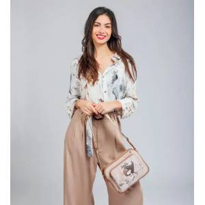 Anekke Уникална средно голяма cross-body дамска чанта anekke memories с две независими отделения и дизайнерски принт