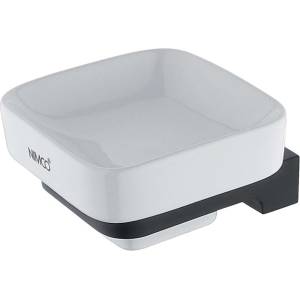 Nimco Maya - Сапунерка с поставка бяла керамика/черен мат MAC 29059K-90 (MAC 29059K-90)