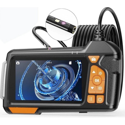 Endoskop FULL HD + 4,5" displej + 2x duální kamera 8mm + LED světlo + IP67 – Hledejceny.cz