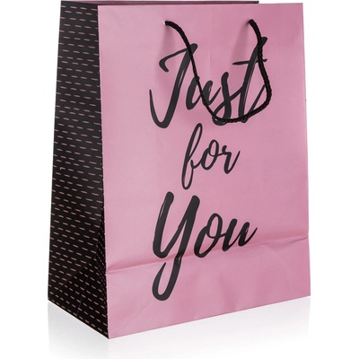 HOME DECOR taška dárková 26x32x13cm (L) JUST FOR YOU PINK