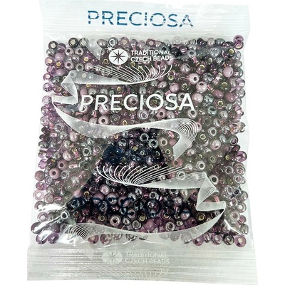 Rokajl PRECIOSA 6/0 50 g mix temně fialová