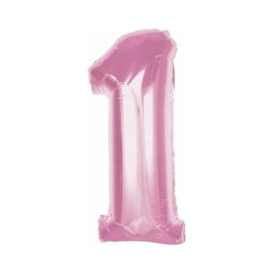 GoDan Číslice "1" růžová 92cm fóliový balónek