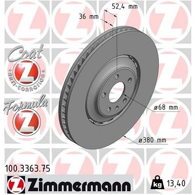 Brzdový kotúč ZIMMERMANN 100.3363.75 (100336375)