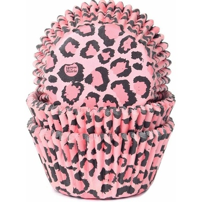 House of Marie košíčky na muffiny růžový leopard 50x33 mm