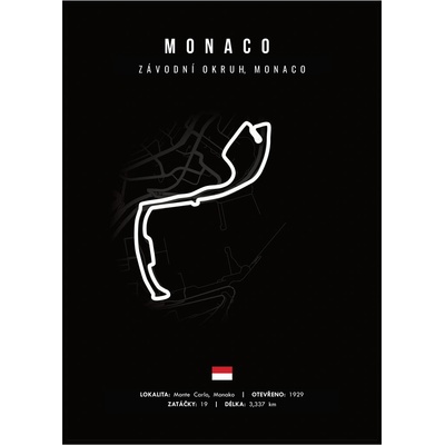 Jen tak z lásky Plakát Závodní okruhy Rozměr plakátu: 40 x 50 cm, Závodní okruh: Monaco, Barevná varianta: Černá
