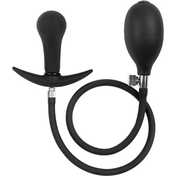 Image 1 of Rimba Latex Play Inflatable Anal Plug with Pump Black