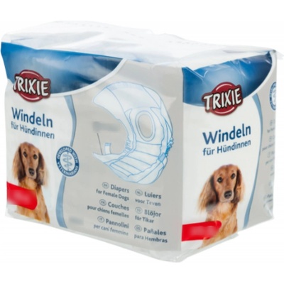 TRIXIE Diapers for Female Dogs S-M - Памперси / пелени за женски кучета, регулируеми, 28-40 см - 12 броя