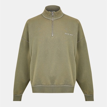 Jack Wills Men's Quarter-Zip Fleece - Silver Sage