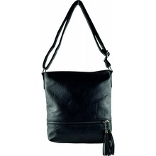 ZOE dámska crossbody koženková kabelka Čierna