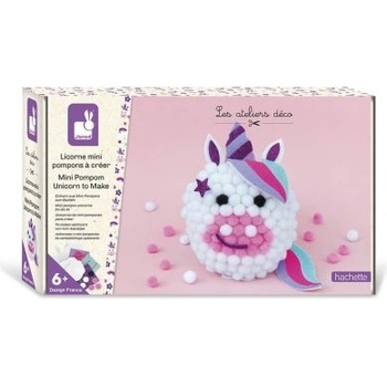 Janod - Творчески комплект за игра с помпони - Еднорог (J07967)