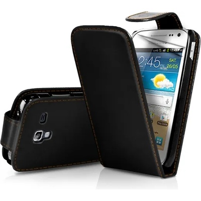 Samsung Galaxy Ace 2 I8160 Flip Калъф Черен + Протектор