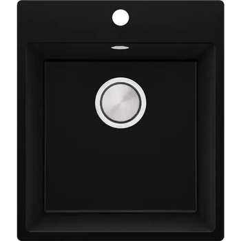 Твоят Стил Черна кухненска гранитна мивка Рига 45 XL 430 x 500 мм