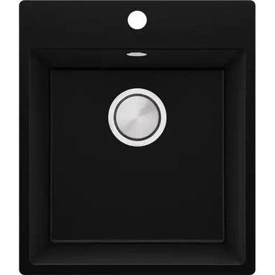 Твоят Стил Черна кухненска гранитна мивка Рига 45 XL 430 x 500 мм