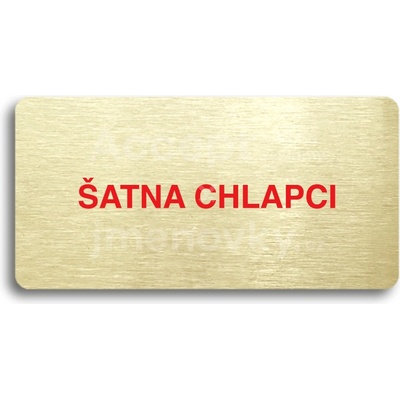 ACCEPT Piktogram ŠATNA CHLAPCI - zlatá tabulka - barevný tisk bez rámečku