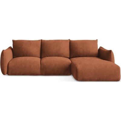 makamii Теракотен шенилов сгъваем ъглов диван (десен ъгъл) Leila - Makamii (LEILA_RCF_61_P1_C8)