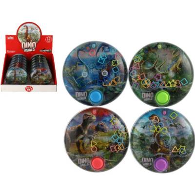 Teddies Vodní hra hlavolam dinosaurus plast kulatá 10cm