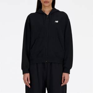 New Balance Поларено горнище с цип New Balance Women's Full Zip Fleece - BLACK